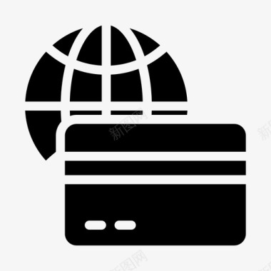 在线支付信用卡atm全球图标