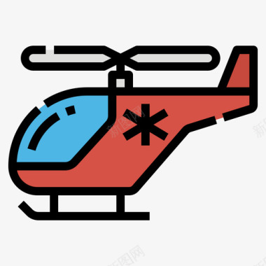 直升机医用303线性颜色图标