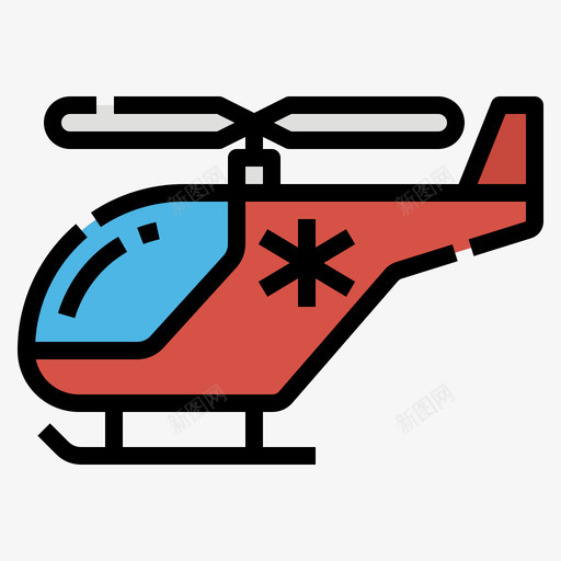 直升机医用303线性颜色svg_新图网 https://ixintu.com 直升机 医用 线性 颜色