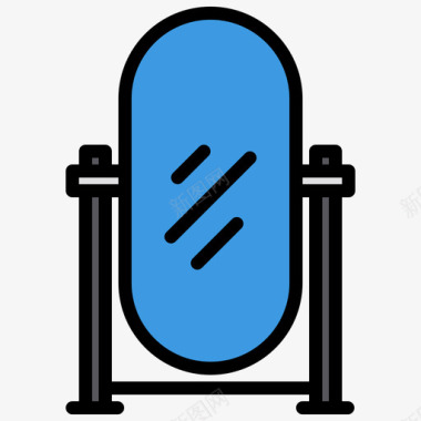 镜子家具和装饰2线颜色图标