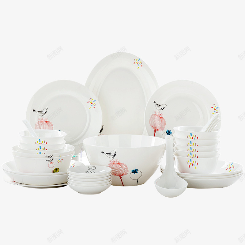 陶瓷餐具套装png免抠素材_新图网 https://ixintu.com 陶瓷 餐具 套装