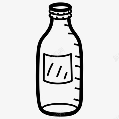 酒瓶画食品和饮料手绘图标图标