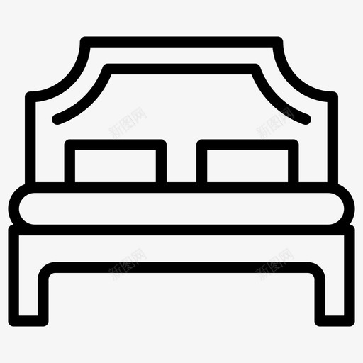特大号床双人床家具卧室svg_新图网 https://ixintu.com 特大号 室内 双人床 家具 卧室 建筑 线图 图标