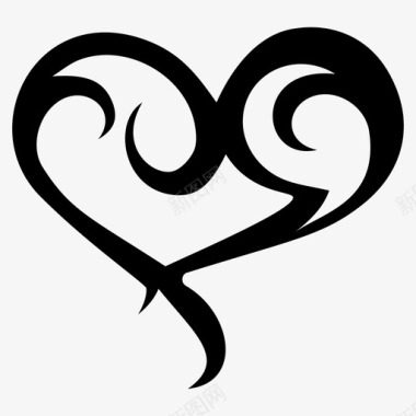部落心脏符号心脏设计心脏纹身图标