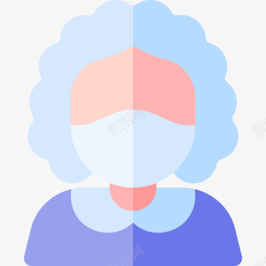 老妇人冠状病毒化身1扁平图标