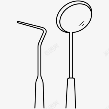 牙科器械牙科镜口腔镜图标