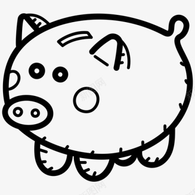 小猪钱箱金融储蓄货币储蓄图标