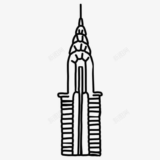 克莱斯勒大厦城市手绘svg_新图网 https://ixintu.com 克莱斯勒 大厦 城市 手绘 纽约 摩天大楼 世界 地标 建筑 康纳