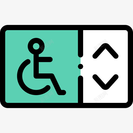 电梯残疾人援助24线性颜色svg_新图网 https://ixintu.com 电梯 残疾人 援助 线性 颜色