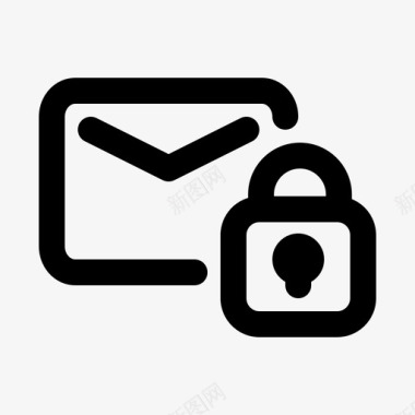 电子邮件锁定信封互联网安全线图标