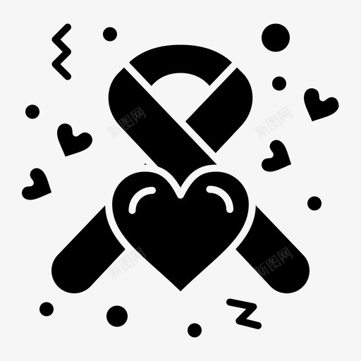 捐赠健康心脏svg_新图网 https://ixintu.com 捐赠 健康 心脏 丝带 情人节 实心 雕文