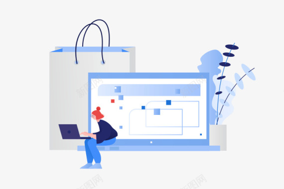 网上购物与SVG矢量插图Icons8插图运动夸张人图标