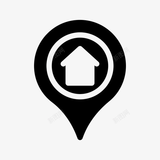 房子位置gps家svg_新图网 https://ixintu.com 房子 位置 地图 gps 导航 航线 符号