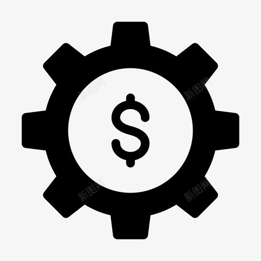美元齿轮齿轮货币svg_新图网 https://ixintu.com 齿轮 美元 货币 金融 符号