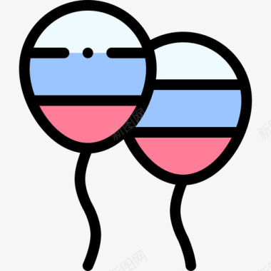 气球俄罗斯42线性颜色图标