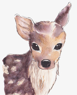 水彩手绘梦幻麋鹿小鹿免扣透明104水彩手绘梦幻麋鹿素材