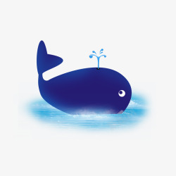 水彩手绘童话海洋鲸鱼卡通装饰PS透明高清74水彩手素材