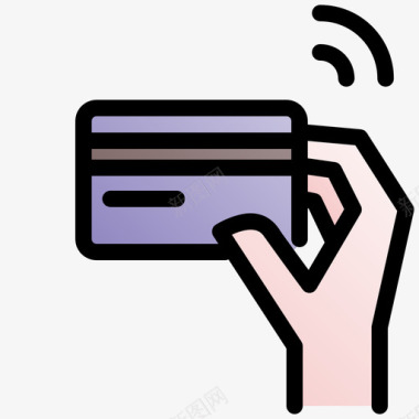 信用卡支付在线支付1线颜色图标