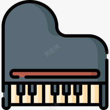 大钢琴乐器60线性颜色图标