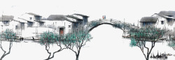 中国古风水墨柳树柳枝透明后期美化装饰设计334中国素材