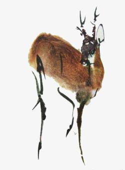 水彩手绘梦幻麋鹿小鹿免扣透明18水彩手绘梦幻麋鹿小素材