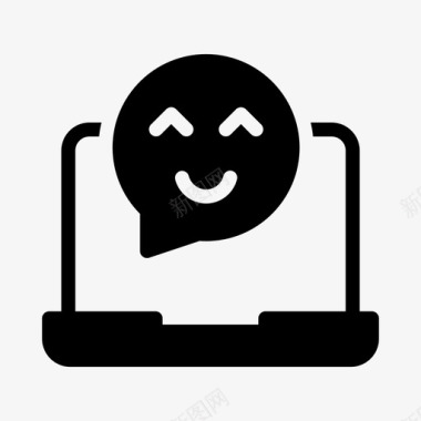 笔记本笑脸表情符号聊天和社交网络图标