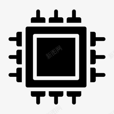 cpu芯片人工智能微处理器图标