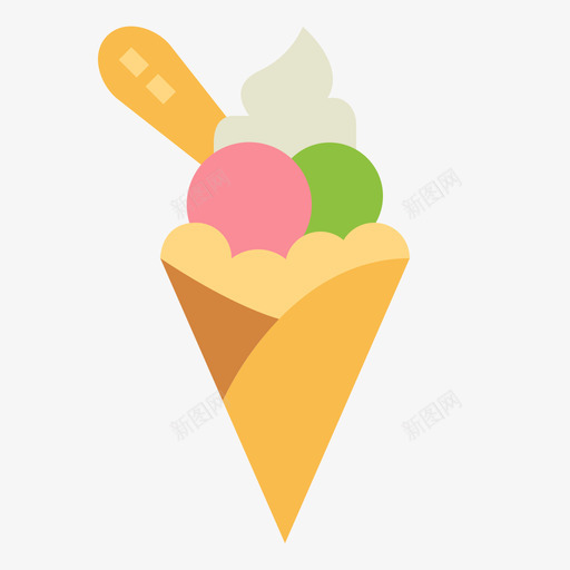 冰淇淋冰淇淋39平的svg_新图网 https://ixintu.com 冰淇淋 平的