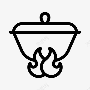 烹饪食物燃烧器盘子图标