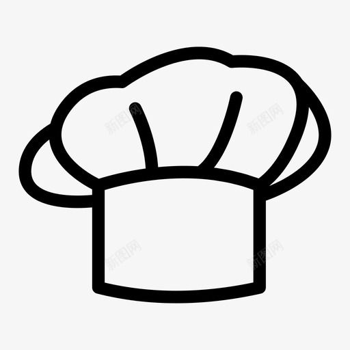 厨师帽厨师帽子svg_新图网 https://ixintu.com 厨师 帽子 厨房 食物 字形