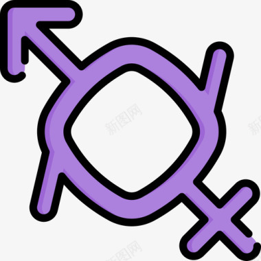 性别流体性别身份22线性颜色图标