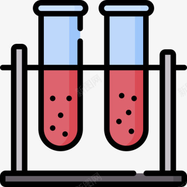 试管医疗保健35线性颜色图标