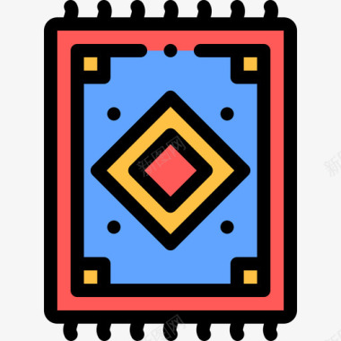 地毯埃及74线性颜色图标