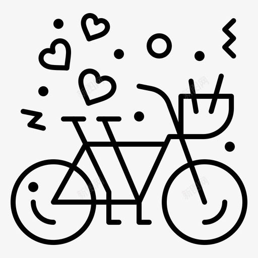 自行车情侣心svg_新图网 https://ixintu.com 自行车 情侣 情人节 常规 线路