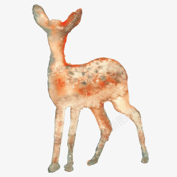 水彩手绘梦幻麋鹿小鹿免扣透明7水彩手绘梦幻麋鹿小鹿素材