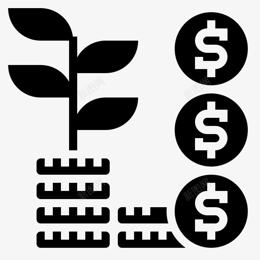 增长收益投资svg_新图网 https://ixintu.com 投资 储蓄 增长 收益 利润 glyph2