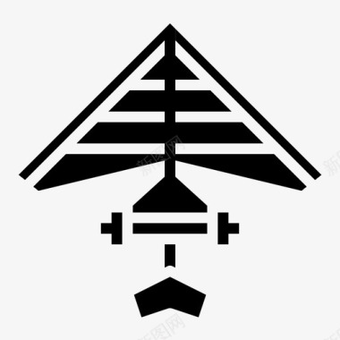 悬挂式滑翔运动214字形图标