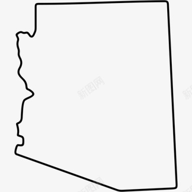 亚利桑那州美国地图图标