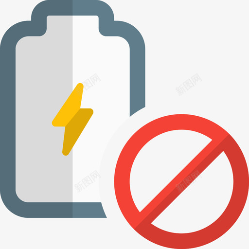 禁止电池和电源3没电svg_新图网 https://ixintu.com 禁止 电池 电源 没电