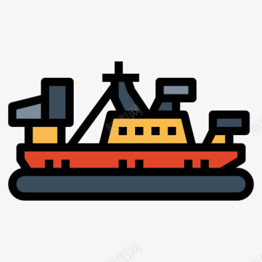 气垫船船6线性颜色图标