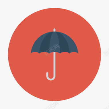 雨伞互联网安全71圆形图标