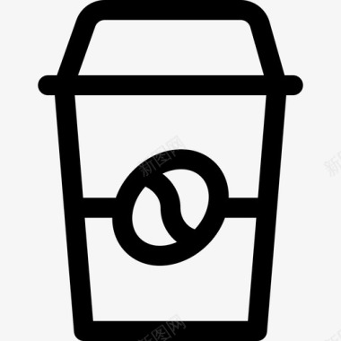 咖啡杯食品配送105线性图标