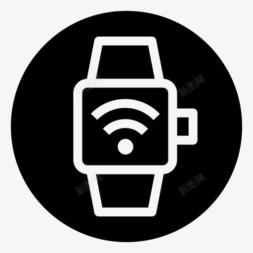 智能手表互联网物联网svg_新图网 https://ixintu.com 智能 手表 联网 互联网 wifi 无线 基本 1个 轮廓 笔划 减去
