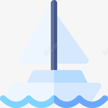 帆船水上运动6扁平图标