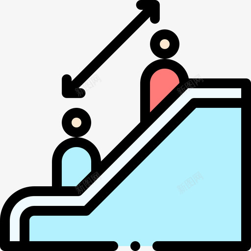 自动扶梯社会距离21线性颜色svg_新图网 https://ixintu.com 手扶梯 社会 线性 自动扶梯 距离 颜色