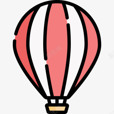 热气球旅行343线性颜色图标