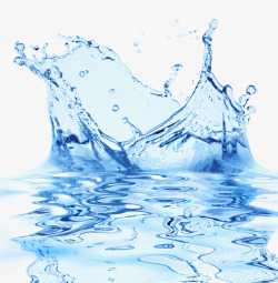高清晰潮水飞溅的水透明的蓝色水液体高清图片