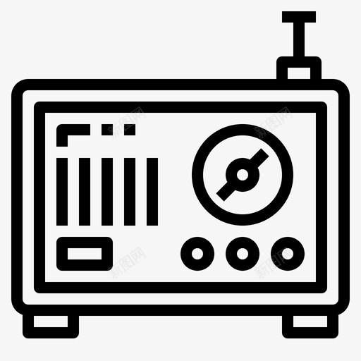 收音机收音机15线性svg_新图网 https://ixintu.com 收音机 线性