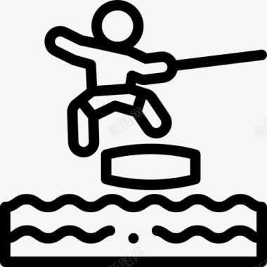 滑水水上运动2直线运动图标