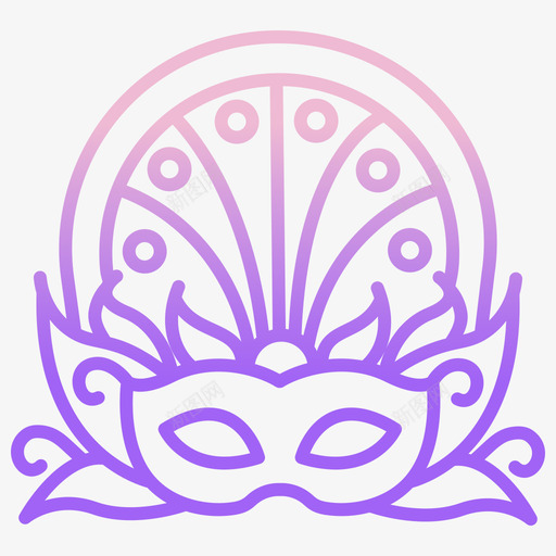 嘉年华面具嘉年华91轮廓渐变svg_新图网 https://ixintu.com 嘉年华 面具 轮廓 渐变